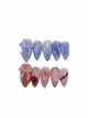 Blue-Pink Mandarin Duck Color Butterfly Rose Gradient Brushed Manual Frosted Detachable Finished Manicure Nail Pieces