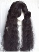 Vintage Black Middle Parted Bangs Wool Roll Elegant Long Curly Hair Classic Lolita Wig