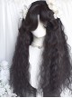 Vintage Black Middle Parted Bangs Wool Roll Elegant Long Curly Hair Classic Lolita Wig