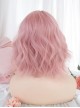 Summer Pink Sweet Air Bangs Natural Short Curly Hair Sweet Lolita Wig