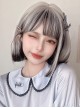 Fashion Silver Black Mixed Color JK Two-Dimensional Short Hair Punk Lolita Wig