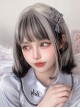 Fashion Silver Black Mixed Color JK Two-Dimensional Short Hair Punk Lolita Wig