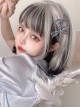 Fashion Silver Black Mixed Color JK Two-Dimensional Short Hair Punk Lolita Wig