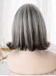 Fashion Silver Black Mixed Color JK Two-Dimensional Short Hair Punk Lolita Wig