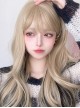 Fashion Natural Golden Mixed Color Black Hanging Ear Dyed Long Curly Hair Classic Lolita Wig