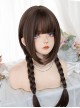 Brown Fashion Natural Bangs Cute Jellyfish Head Long Straight Hair Classic Lolita Wig