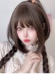 Brown Fashion Natural Bangs Cute Jellyfish Head Long Straight Hair Classic Lolita Wig