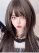 Brown Fashion Natural Bangs Cute Jellyfish Head Long Straight Hair Classic Lolita Wig