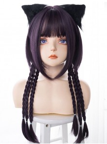 Purple Jellyfish Head Long Straight Hair Daily Cool Girl Classic Lolita Wig