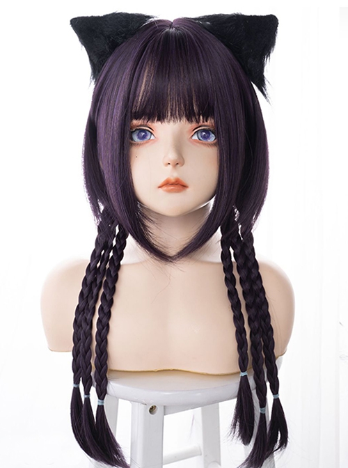 Purple Jellyfish Head Long Straight Hair Daily Cool Girl Classic Lolita Wig