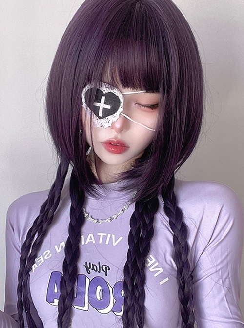 Purple Jellyfish Head Long Straight Hair Daily Cool Girl Classic Lolita Wig