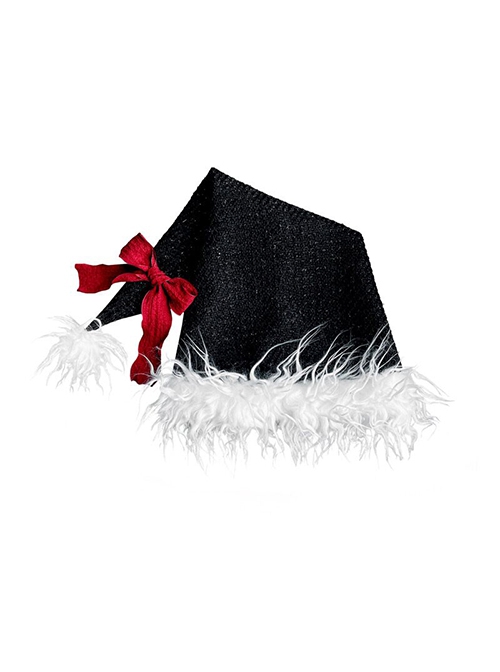 Winter Carol Series Christmas Red Bowknot Decorated Sharp Corner Gothic Lolita Hat
