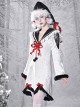 Winter Carol Series Retro V-Shaped Large Lapel Shoulder Lace See-Through Sexy Bell Sleeve Gothic Lolita Long-Sleeved Dress