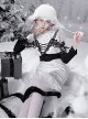 Winter Carol Series Jacquard Fabric Snowflake Printing Black Plush Decoration Transparent Fishtail Skirt Hem Gothic Lolita Long-Sleeved Dress