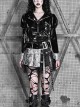 Punk Style PU Short Fishnet Splicing Locomotive Spring Long-Sleeved Coat