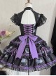 Glass Heart Series Stand Collar Hollow Print Cute Girly Lace-Up Sweet Lolita Sleeveless Dress