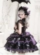 Glass Heart Series Stand Collar Hollow Print Cute Girly Lace-Up Sweet Lolita Sleeveless Dress