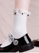 College Style JK Sweet Lolita Mary Jane Ribbon Pearl Decoration Summer White Socks