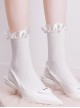 College Style JK Sweet Lolita Mary Jane Ribbon Pearl Decoration Summer White Socks