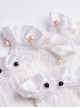 College Style JK Sweet Lolita Mary Jane Ribbon Pearl Decoration Summer White Socks