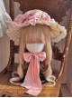 Antique Doll Wall Series Handmade Jacquard Lace Pink Ribbon Sweet Lolita Hat