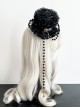 Vintage Lace Bead Chain Cross Decorated Rose Classic Lolita Small Top Hat
