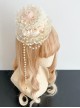 Vintage Lace Bead Chain Cross Decorated Rose Classic Lolita Small Top Hat