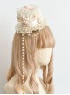 Vintage Lace Bead Chain Cross Decorated Rose Classic Lolita Small Top Hat