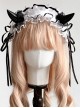 Rotating Tiger Tiger Black-White Series Black Devil Horn Lace Maid Dress Gothic Lolita Headband