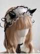 Rotating Tiger Tiger Black-White Series Black Devil Horn Lace Maid Dress Gothic Lolita Headband