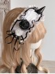 Rotating Tiger Tiger Black-White Series Black Devil Horn Lace Maid Dress Gothic Lolita Headband