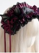 Dark Lace Ruffle Devil Horns Bat Wings Halloween Gothic Lolita Headband