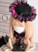 Gothic Lolita Black Lace Vintage Flower Decoration Small Top Hat