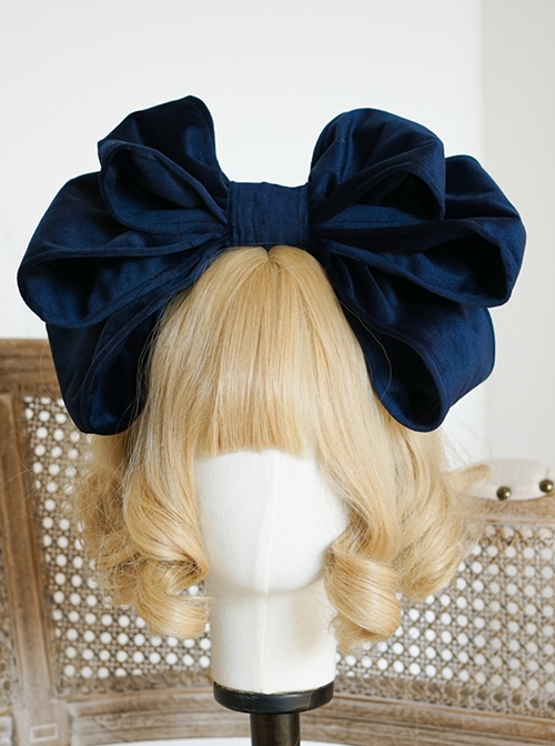 Simple Multicolor Velvet Oversized Bowknot Sweet Lolita Headband