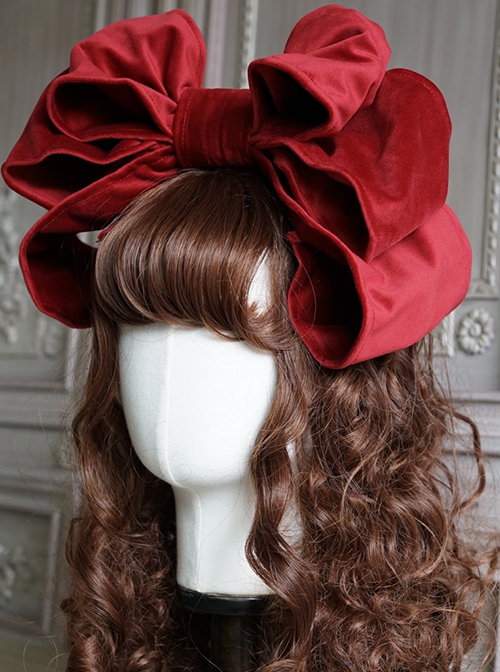 Simple Multicolor Velvet Oversized Bowknot Sweet Lolita Headband