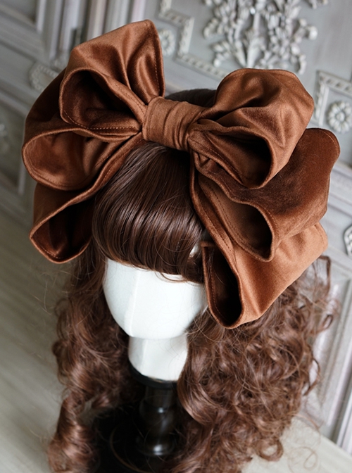 Simple Multicolor Velvet Oversized Bowknot Sweet Lolita Headband