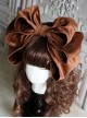 Simple Multicolor Velvet Oversized Bowknot Sweet Lolita Headband