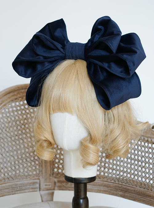 Simple Multicolor Velvet Oversized Bowknot Sweet Lolita Headband