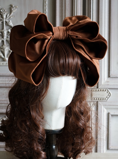 Simple Multicolor Velvet Oversized Bowknot Sweet Lolita Headband