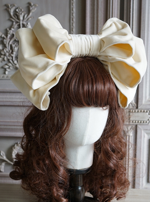 Simple Multicolor Velvet Oversized Bowknot Sweet Lolita Headband