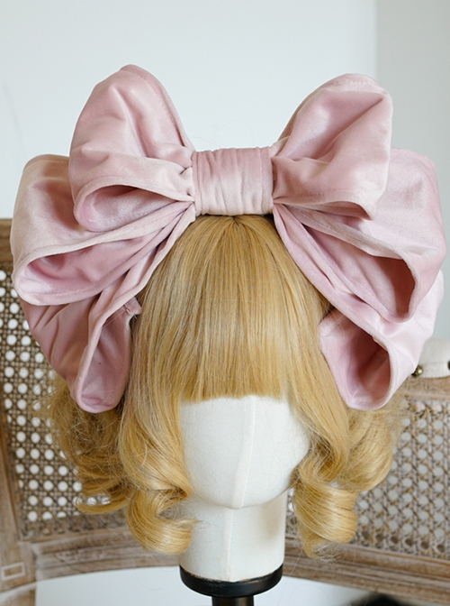 Simple Multicolor Velvet Oversized Bowknot Sweet Lolita Headband