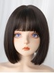 Black Brown Mixed Silver Cute BOBO Head Hanging Ear Dyeing Short Straight Hair Classic Lolita Wig