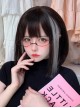 Black Brown Mixed Silver Cute BOBO Head Hanging Ear Dyeing Short Straight Hair Classic Lolita Wig