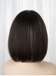 Black Brown Mixed Silver Cute BOBO Head Hanging Ear Dyeing Short Straight Hair Classic Lolita Wig