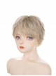 Teenager Golden Tin Foil Perm COS Unisex Short Hair Wig