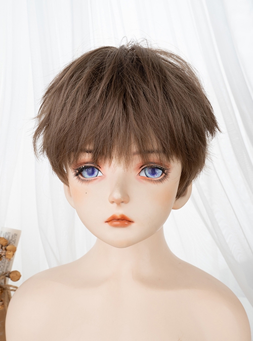 Teenager Natural Brown COS Unisex Short Hair Wig