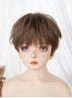 Teenager Natural Brown COS Unisex Short Hair Wig