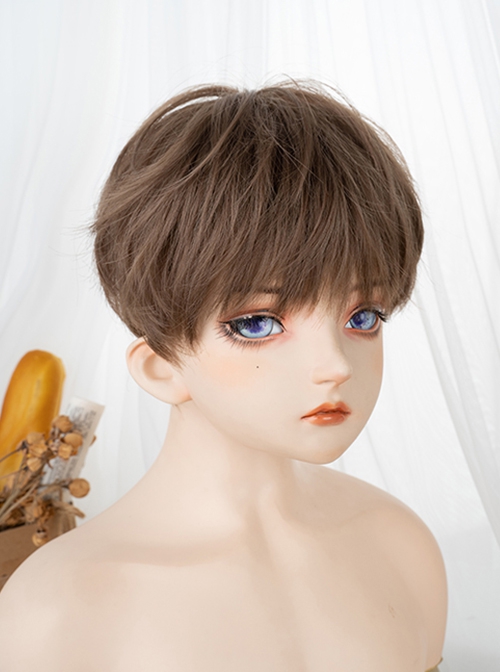 Teenager Natural Brown COS Unisex Short Hair Wig