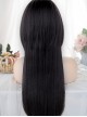 Brown Natural Air Bangs Jellyfish Head Cute Long Straight Hair Classic Lolita Wig