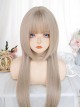 Gray Golden Air Bangs Long Straight Hair Cute Jellyfish Head Daily Classic Lolita Wig